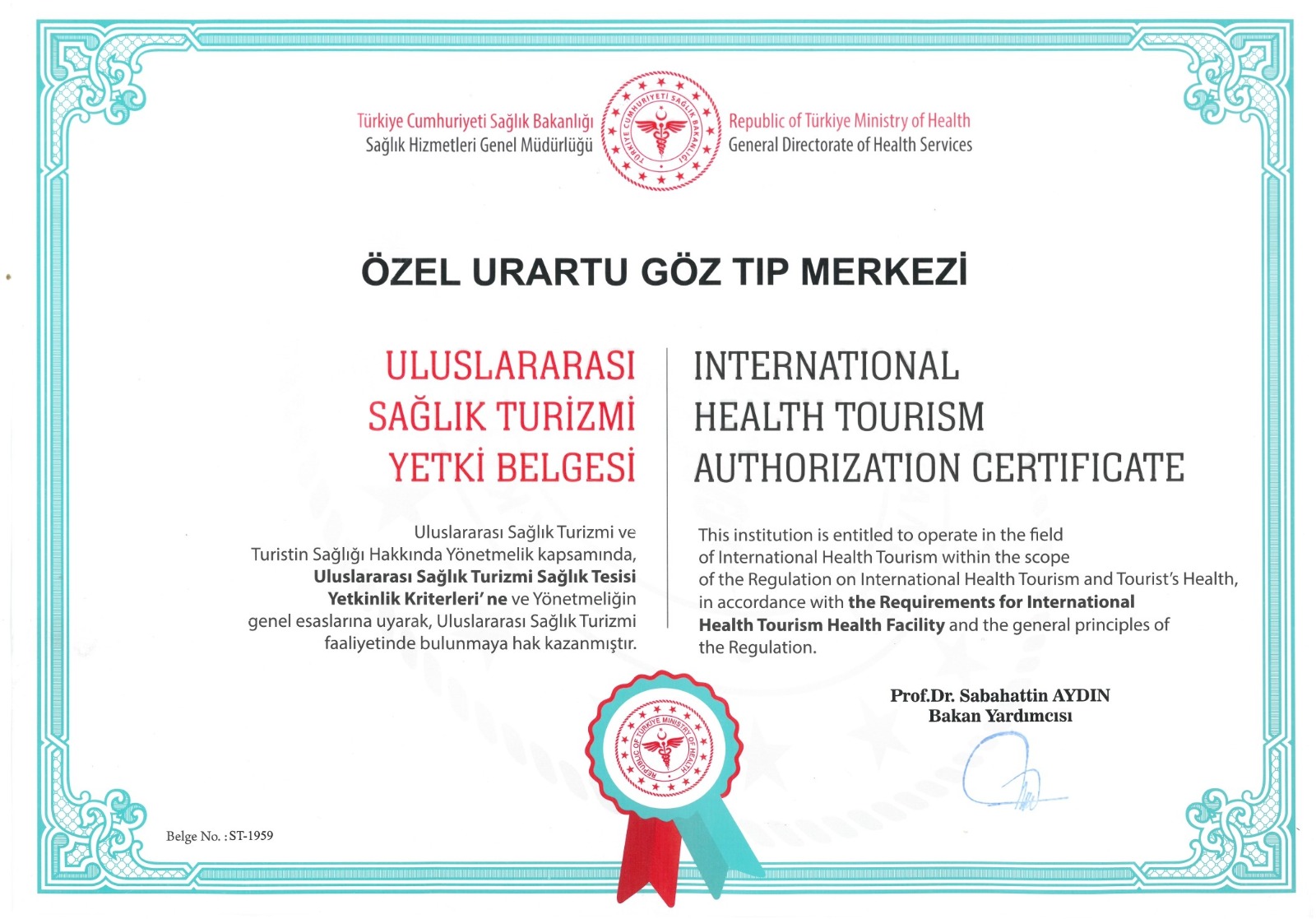 Health Tourism Certificate